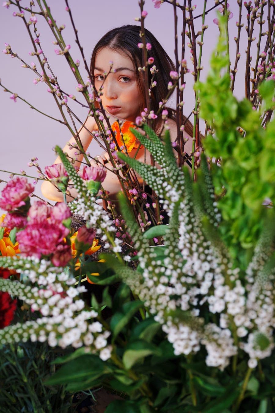 Shooting décor floral au studio